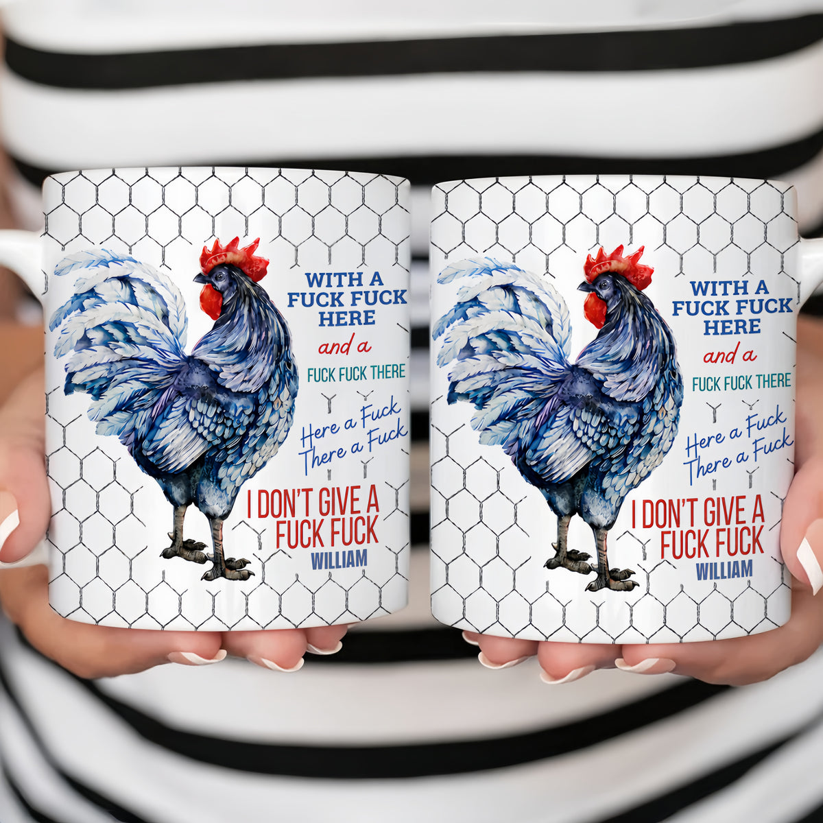 With A Fck Here Fck There I Dont Give A Fck - Personalized Coffee Mug-Myprintsy