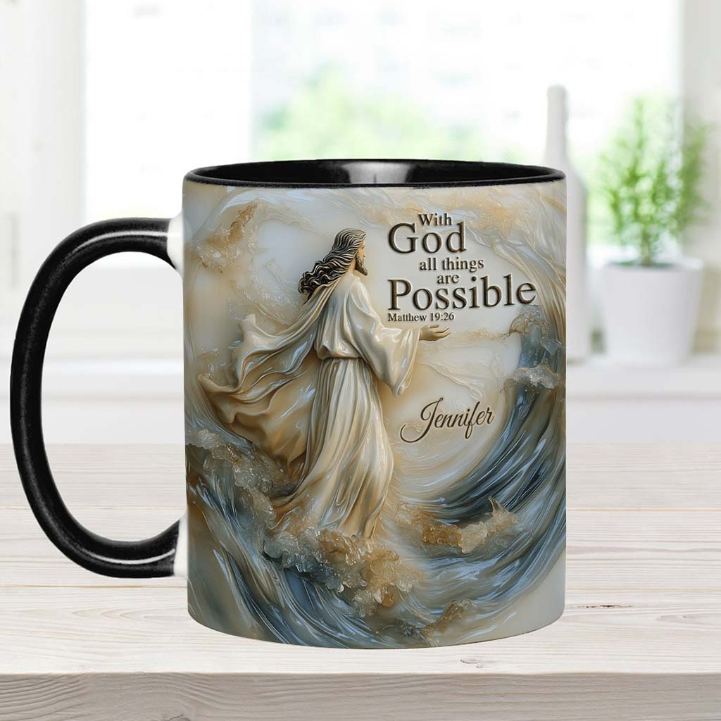 With God All Things Is Posible - Personalized Accent Mug-Myprintsy