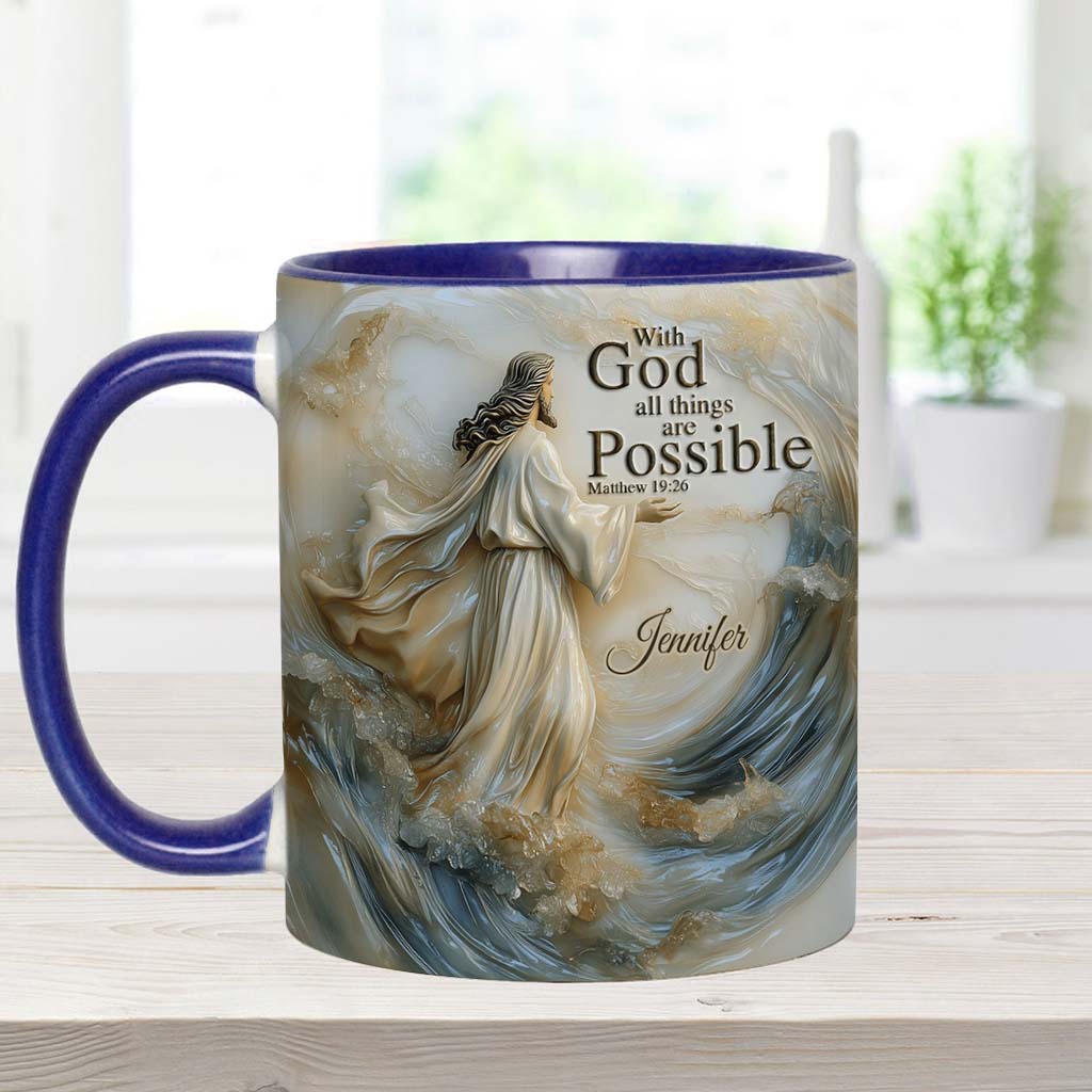 With God All Things Is Posible - Personalized Accent Mug-Myprintsy