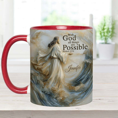 With God All Things Is Posible - Personalized Accent Mug-Myprintsy