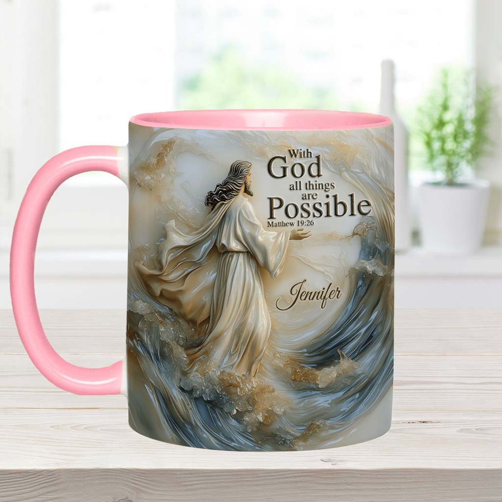 With God All Things Is Posible - Personalized Accent Mug-Myprintsy