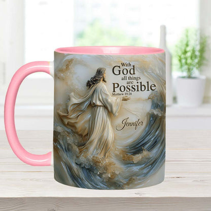With God All Things Is Posible - Personalized Accent Mug-Myprintsy