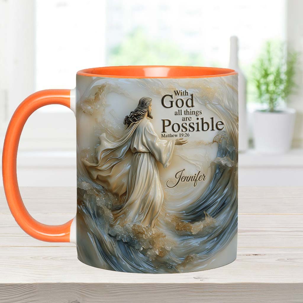 With God All Things Is Posible - Personalized Accent Mug-Myprintsy