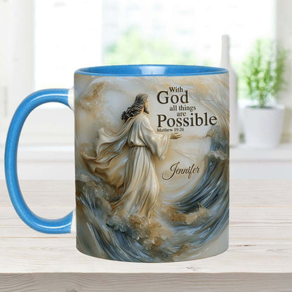 With God All Things Is Posible - Personalized Accent Mug-Myprintsy