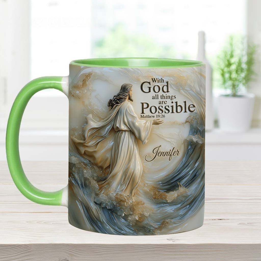 With God All Things Is Posible - Personalized Accent Mug-Myprintsy