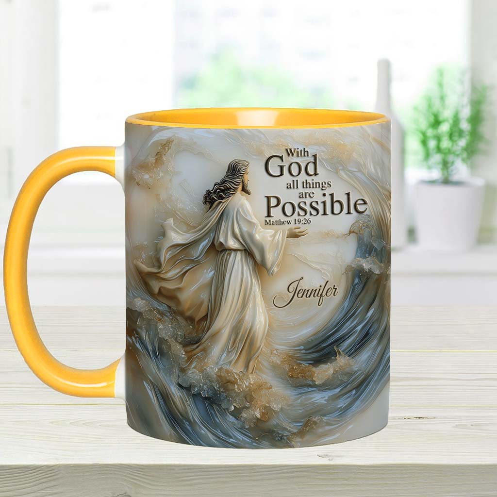 With God All Things Is Posible - Personalized Accent Mug-Myprintsy