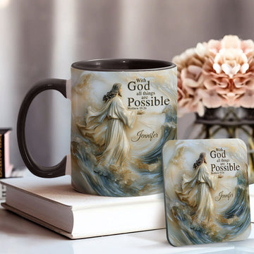 With God All Things Is Posible - Personalized Accent Mug-Myprintsy