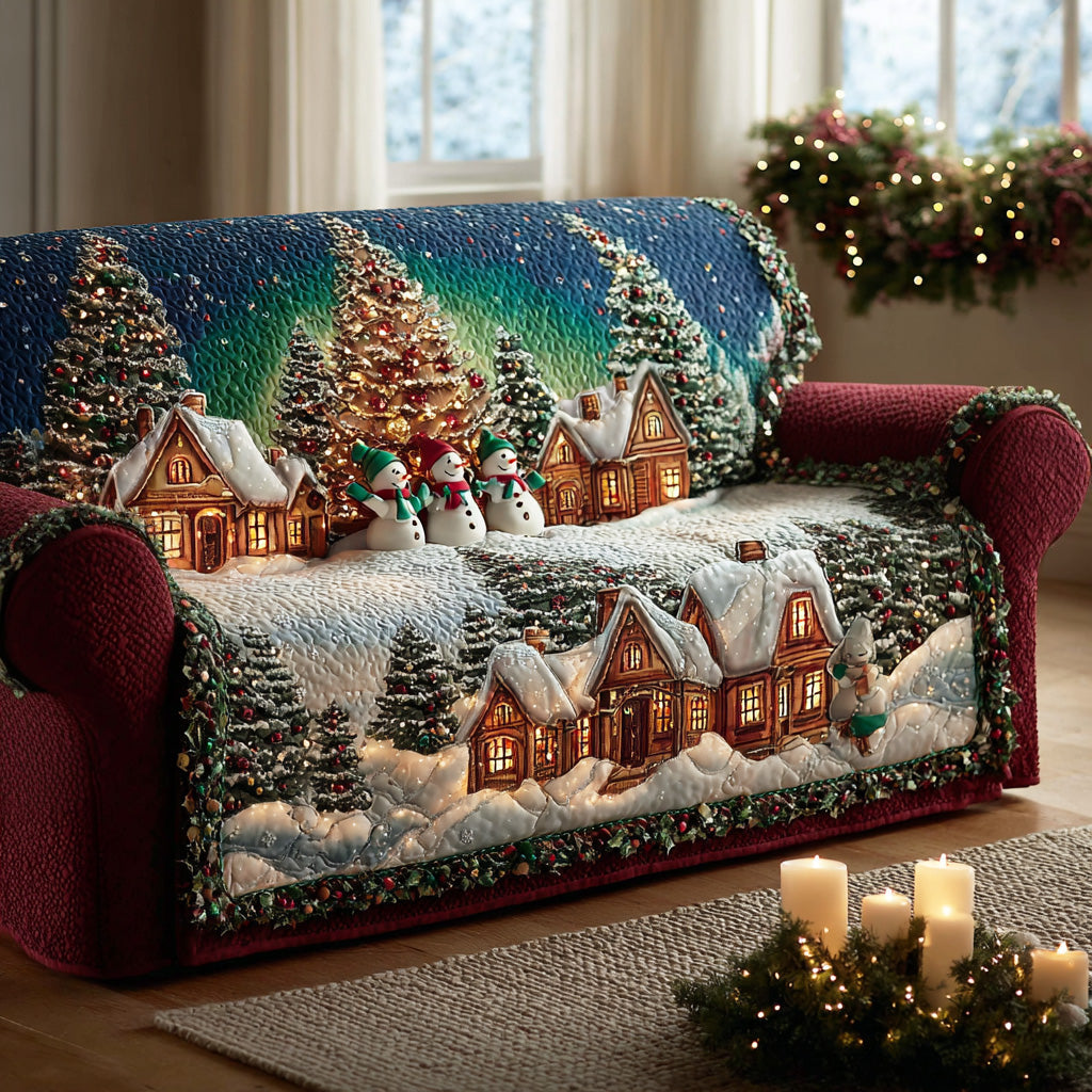 Wonderland Winter Glow Quilted Sofa Cover VTQ-Myprintsy