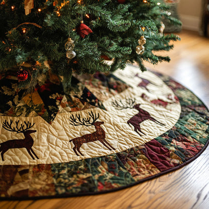 Woodland Elegance Quilted Christmas Tree Skirt-Myprintsy