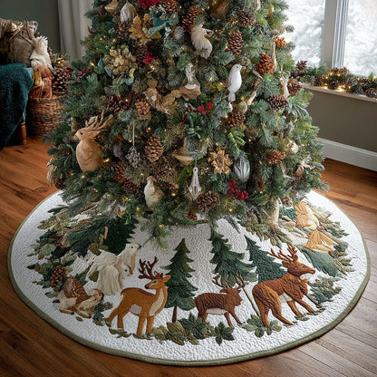 Woodland Haven Christmas Quilted Tree Skirt VTQ-Myprintsy