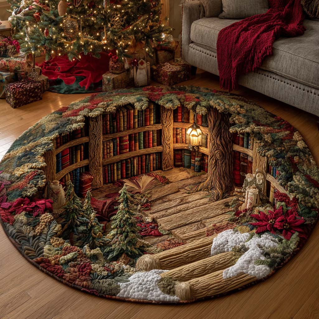 Woodland Library Quilted Round Mat VTQ-Myprintsy