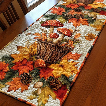 Woodland Mushroom Mingle Quilted Table Runner VTQ-Myprintsy