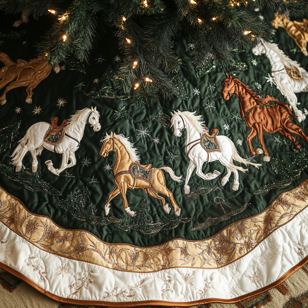 Woodland Steeds Quilted Tree Skirt VH-Myprintsy