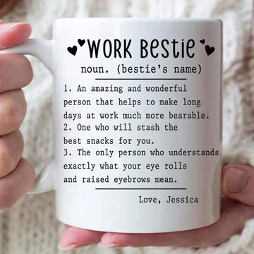 Work Bestie Definition Mug, Coworker Gift Mug, Bestie Birthday Mug, Personalized Best Friend Mug, Colleague Gift, Work Bestie Gift-Myprintsy