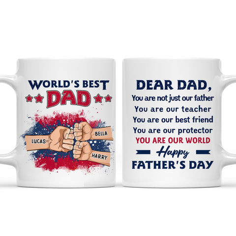 World's Best Dad You Are Our World - Personalized Coffee Mug-Myprintsy
