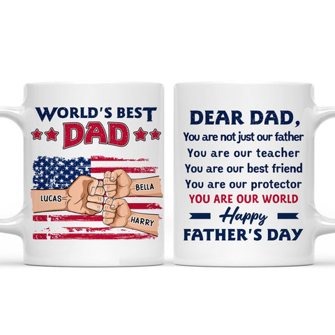 World's Best Dad You Are Our World - Personalized Coffee Mug-Myprintsy