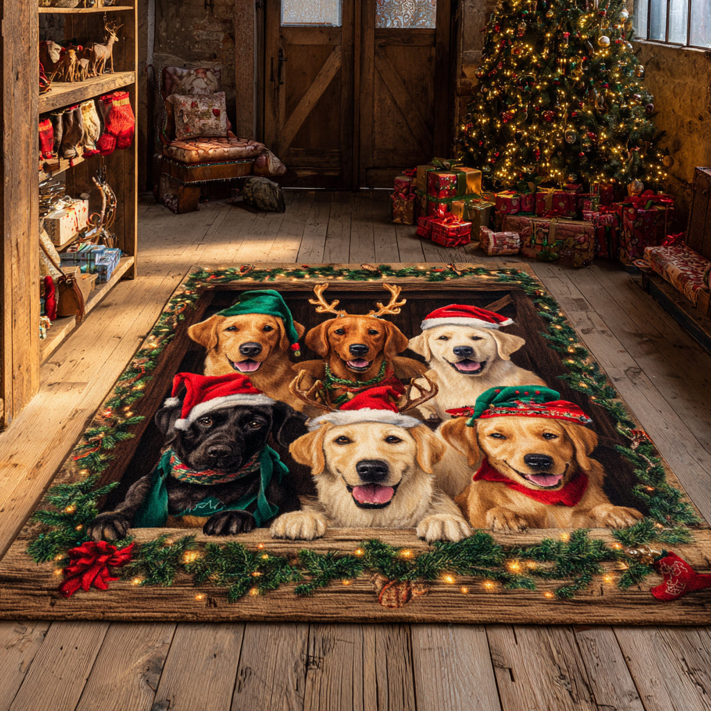 Wreath Labrador Retriever Area Rug VTQ-Myprintsy