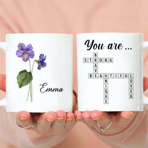 You Are Amazing Scrabble Affirmation - Personalized Coffee Mug