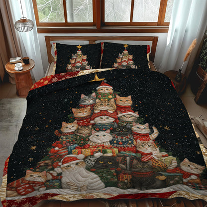 Xmas Cats -Piece Quilted Bedding Set VTQ-Myprintsy