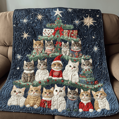 Xmas Cats Quilted Blanket VTQ-Myprintsy