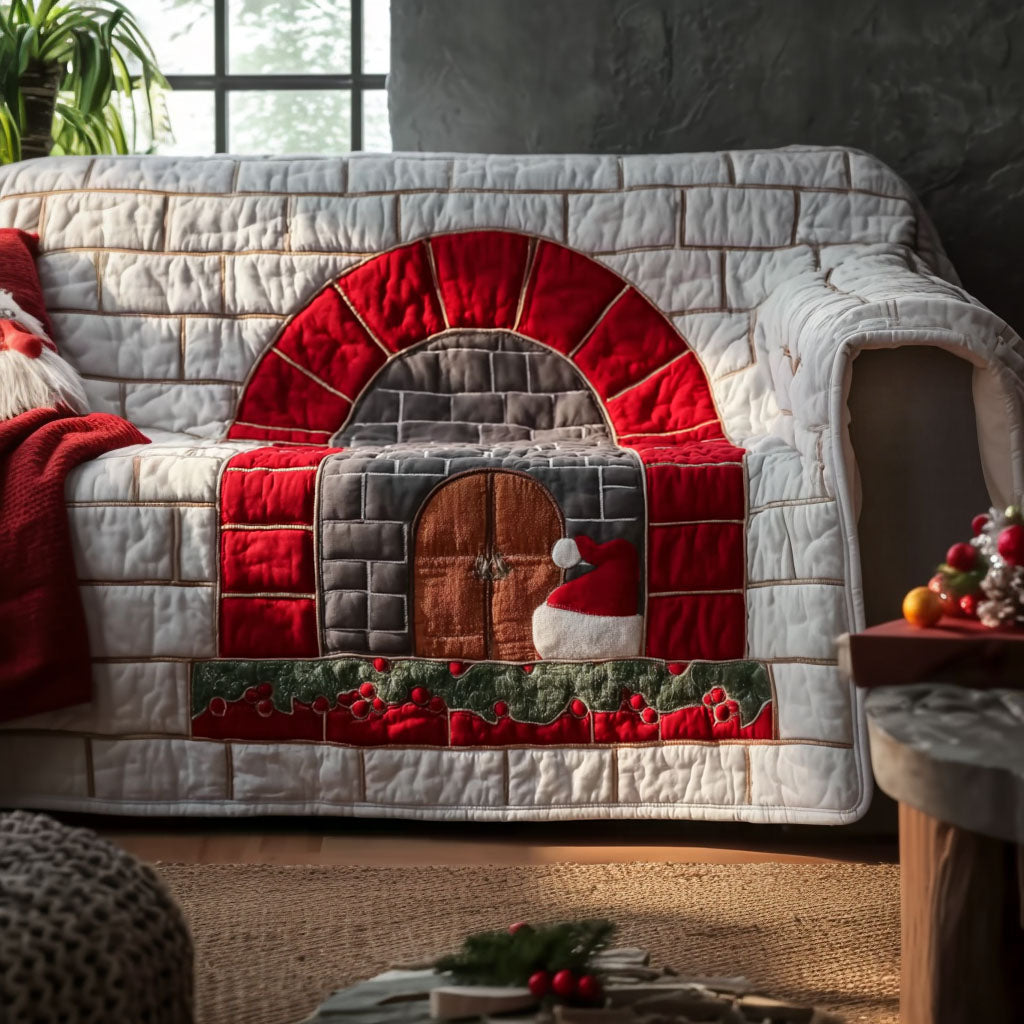 Xmas Hearth Haven Quilted Sofa Cover VTQ-Myprintsy
