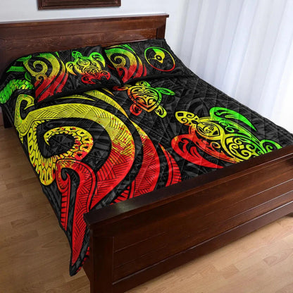 Yap Quilt Bed Set - Reggae Tentacle Turtle-Myprintsy