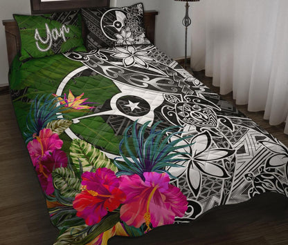 Yap Quilt Bed Set - Turtle Plumeria Banana Leaf-Myprintsy