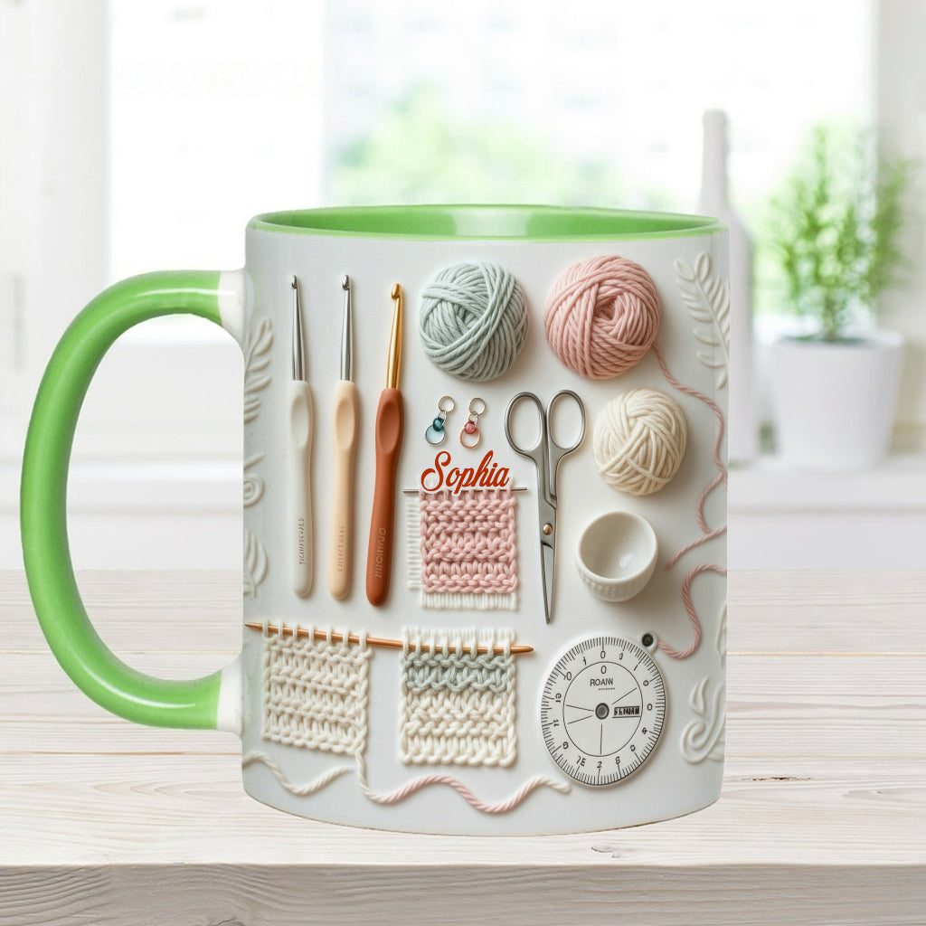 Yarn & Crocheting Love - Personalized Accent Mug - Perfect Gift For Crocheting Lovers-Myprintsy