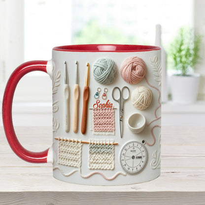 Yarn & Crocheting Love - Personalized Accent Mug - Perfect Gift For Crocheting Lovers-Myprintsy