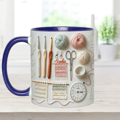 Yarn & Crocheting Love - Personalized Accent Mug - Perfect Gift For Crocheting Lovers-Myprintsy