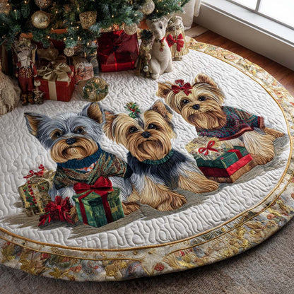 Yorkie Christmas Quilted Christmas Tree Skirt VTQ-Myprintsy