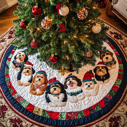 Yorkshire Christmas Joy Christmas Quilted Tree Skirt-Myprintsy