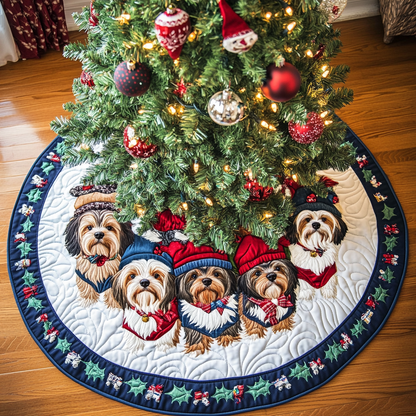 Yorkshires Magic Christmas Quilted Tree Skirt-Myprintsy