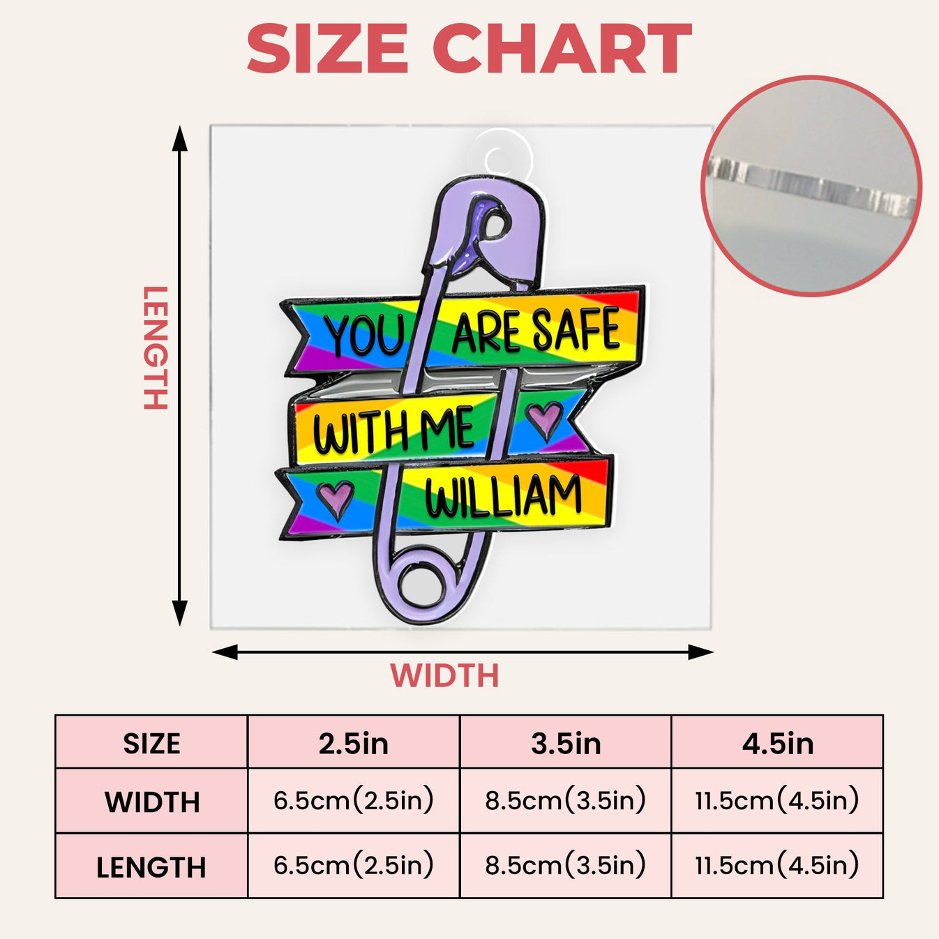 You Are Safe With Me - Personalized Rear View Mirror Accessory-Myprintsy