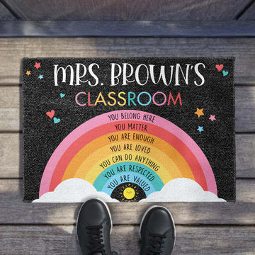 You Belong Here You Matter - Personalized Doormat - Gift For Teachers and Educators-Myprintsy