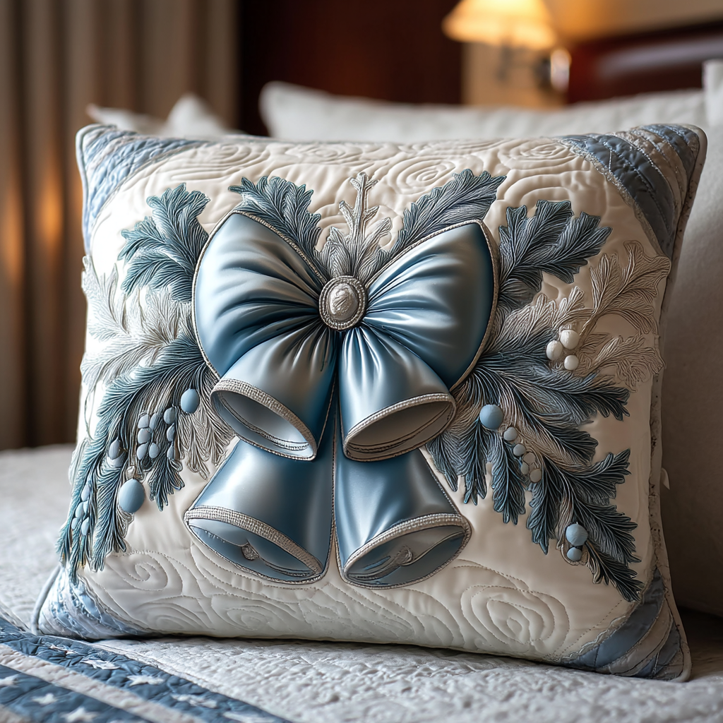 Yuletide Bell Glow Quilted Pillow Case VTQ-Myprintsy