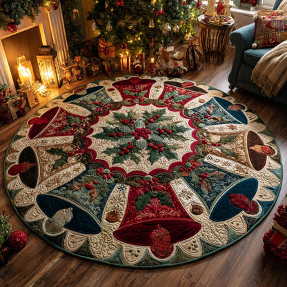 Yuletide Bells Quilted Round Mat VTQ-Myprintsy