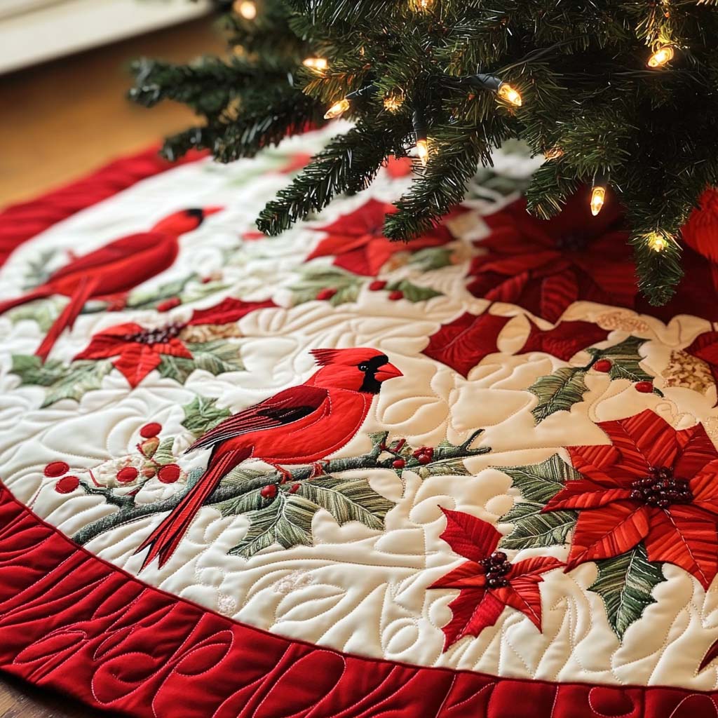 Yuletide Chorus Christmas Quilted Tree Skirt-Myprintsy