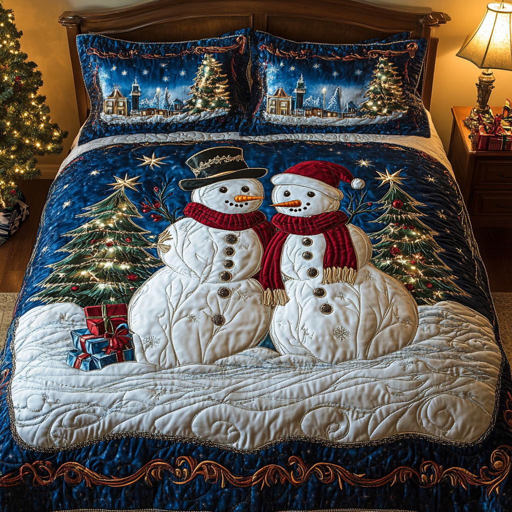 Yuletide Frost -Piece Quilted Bedding Set VH VTQ-Myprintsy