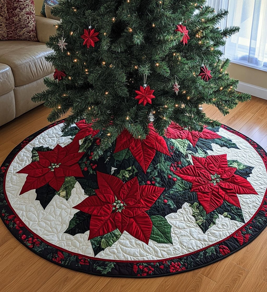 Yuletide Glow Quilted Christmas Tree Skirt-Myprintsy