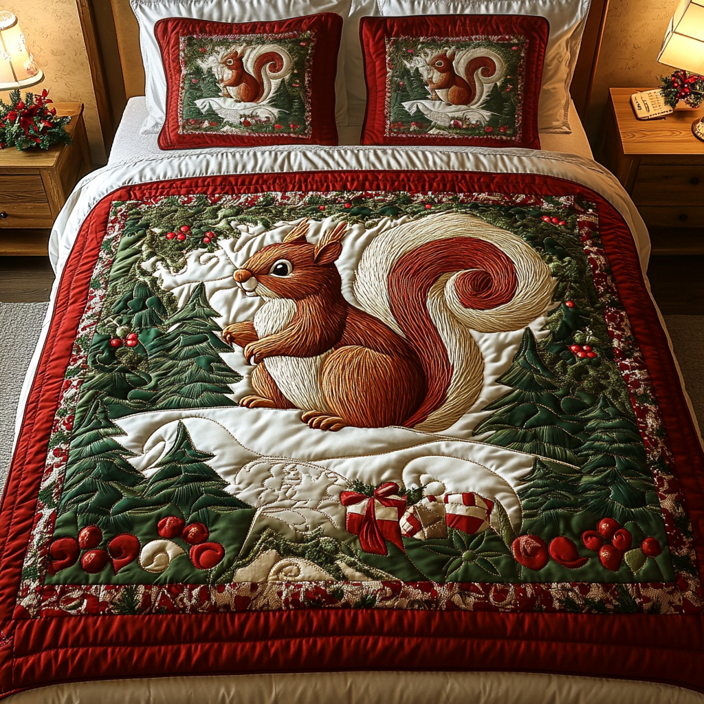 Yuletide Nut -Piece Quilted Bedding Set VH VTQ-Myprintsy