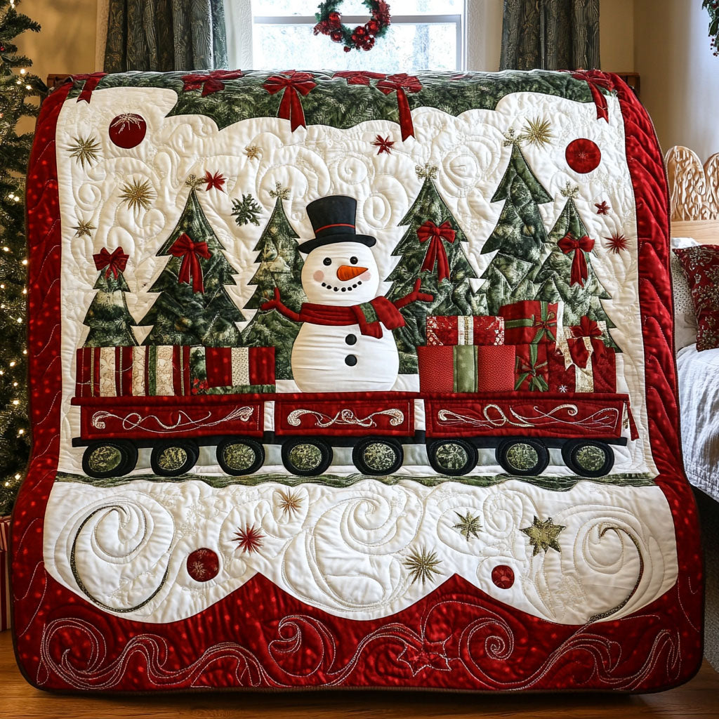 Yuletide Pines Express Quilted Blanket VTQ-Myprintsy