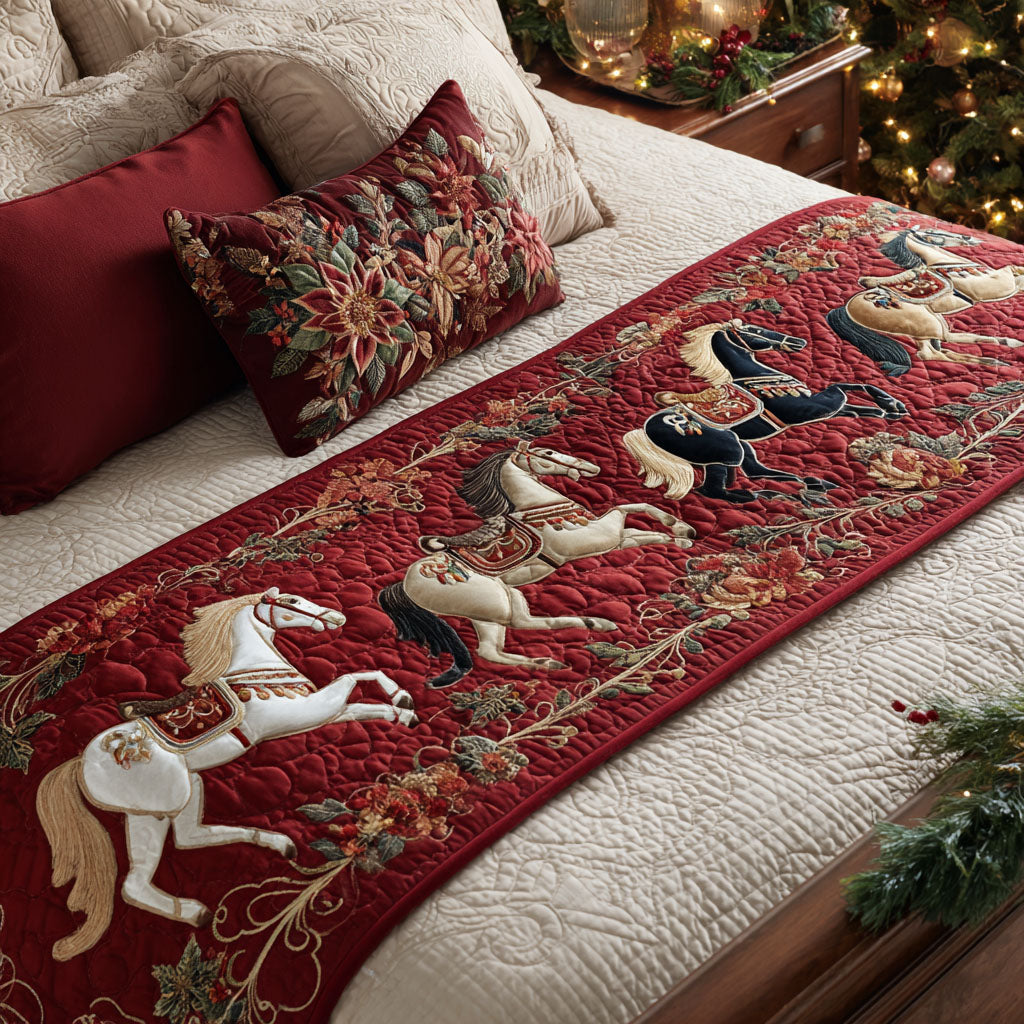 Yuletide Riders Quilted Bed Runner VTQ-Myprintsy