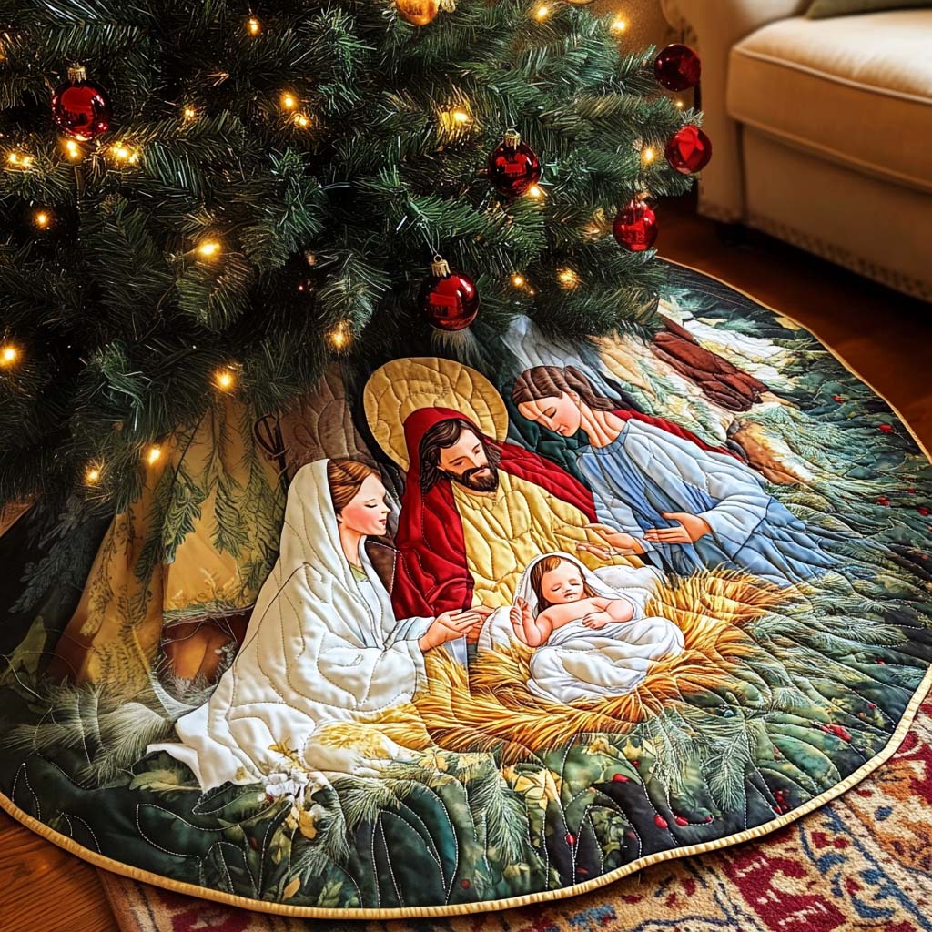 Yuletide Serenity Christmas Quilted Tree Skirt VTQ-Myprintsy