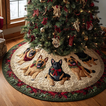 Yuletide Shepherd Quilted Christmas Tree Skirt-Myprintsy