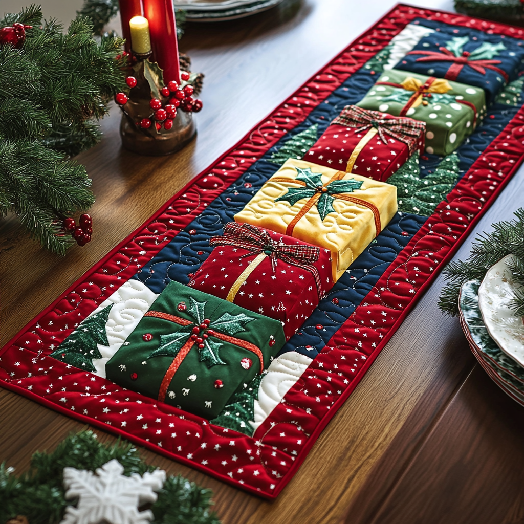Yuletide Spark Quilted Table Runner VTQ-Myprintsy