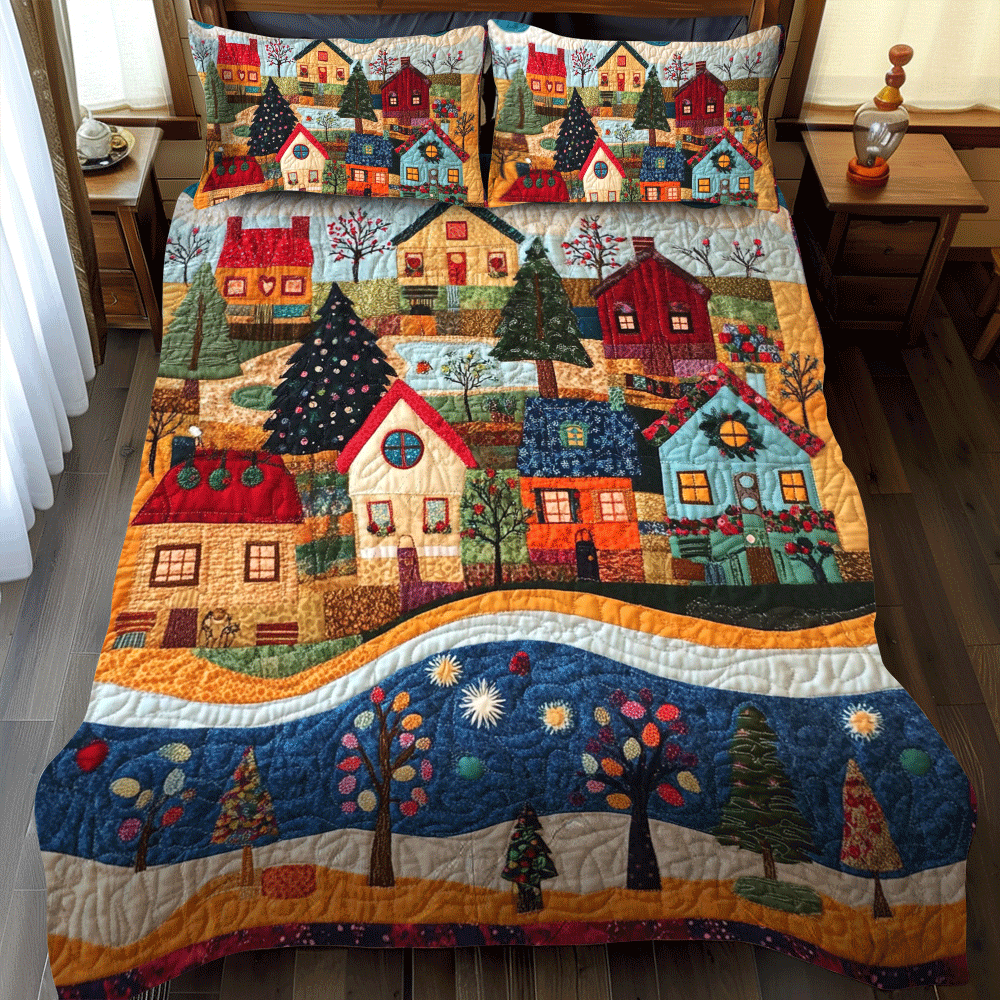 Yuletide Warmth -Piece Quilted Bedding Set PD VTQ-Myprintsy