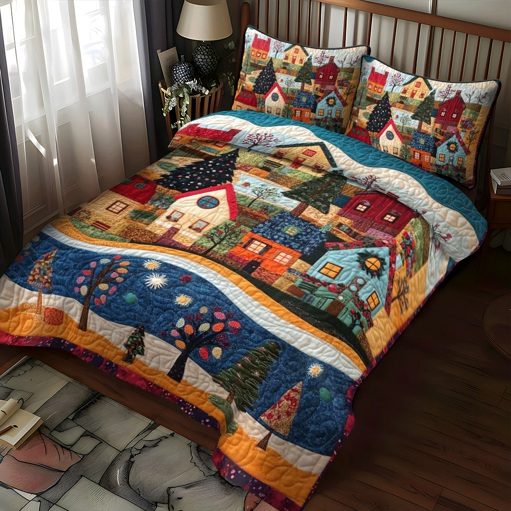 Yuletide Warmth -Piece Quilted Bedding Set PD VTQ-Myprintsy