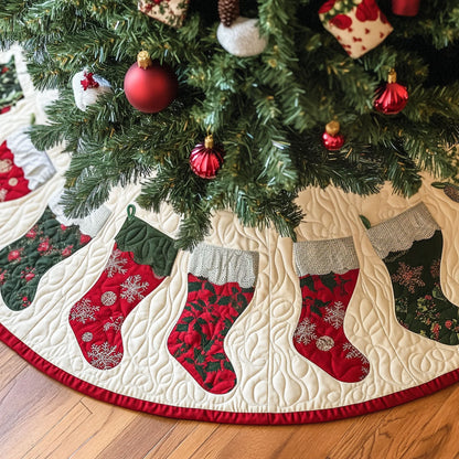 Yuletide Wonder Quilted Christmas Tree Skirt-Myprintsy