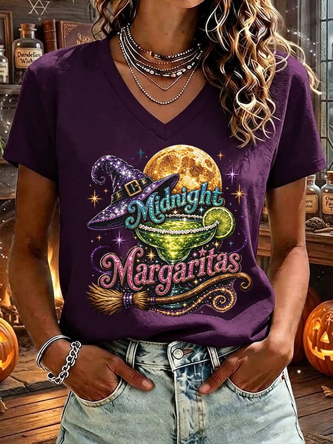 Midnight Margaritas - Halloween Witch Casual Shirt